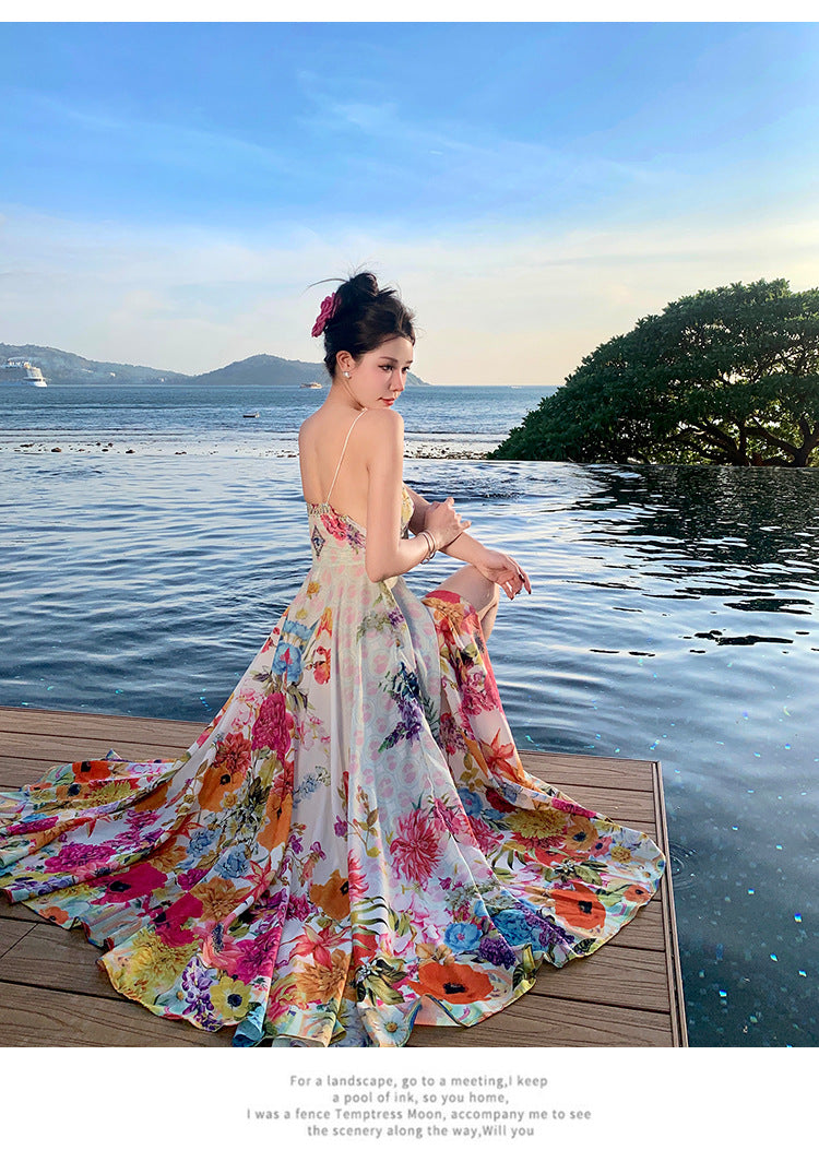 Colorful Oil Painting Summer Holiday Dresses for Women-Dresses-Free Shipping at meselling99