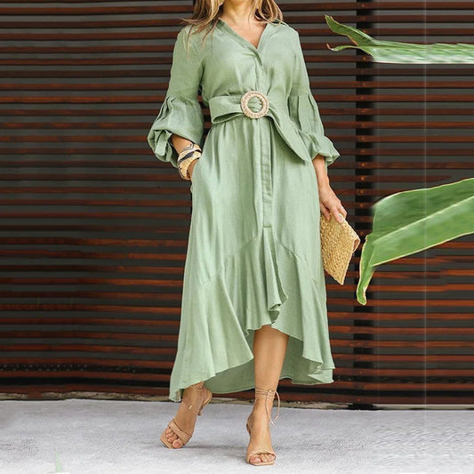 Fashion Long Sleeves Dresses with Pocket-Dresses-Free Shipping at meselling99