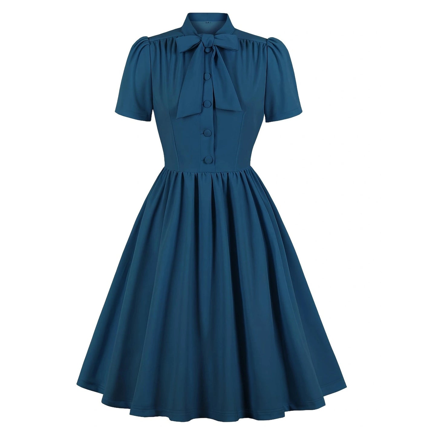 Classy Vintage A Line Women Dresses with Neck Bow-Dresses-Free Shipping at meselling99
