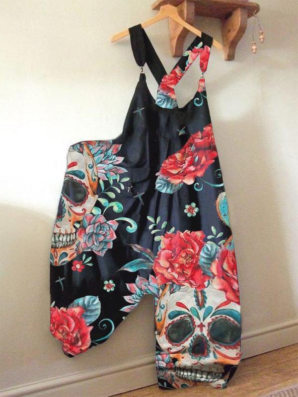 Casual Summer Floral Print Jumpsuits-Jumpsuits & Rompers-10-S-Free Shipping at meselling99