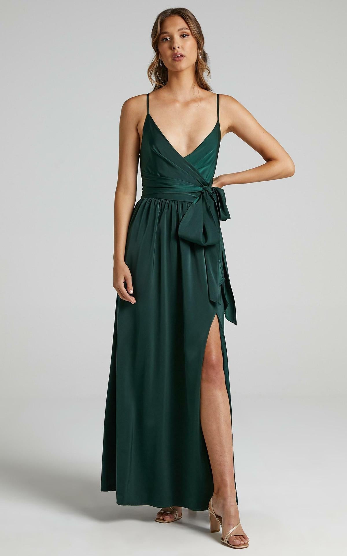 Sexy Satin Sleeveless Party Dresses-Dresses-Green-S-Free Shipping at meselling99