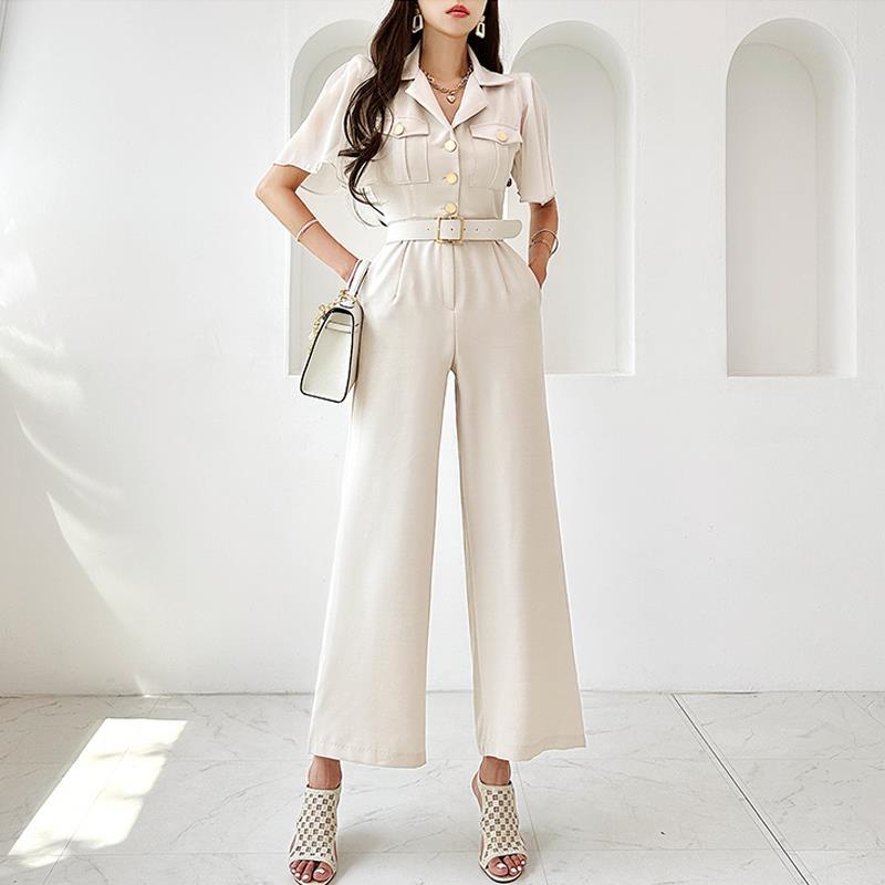 Elegant Summer OL JUMPSUITS WITH Belt-Jumpsuits & Rompers-Free Shipping at meselling99