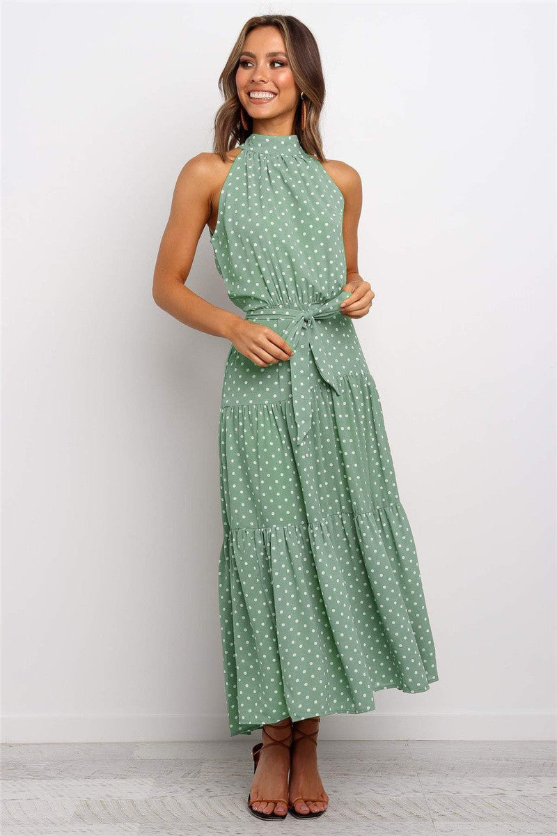 Casual Halter Summer Long Dresses-Dresses-Light Green-XS-Free Shipping at meselling99