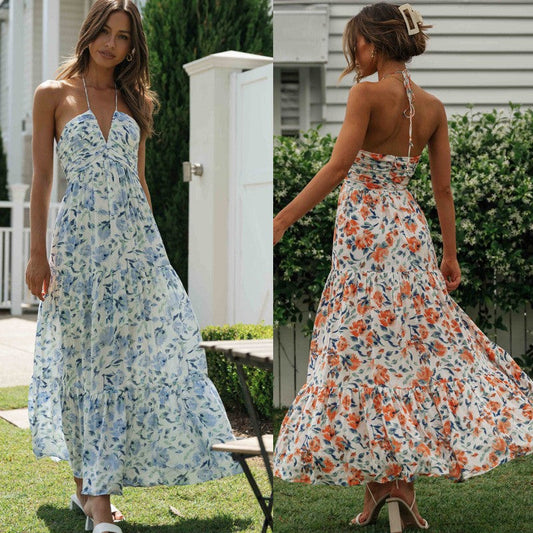 Sexy V Neck Strapless Summer Vacation Dresses-Dresses-Free Shipping at meselling99