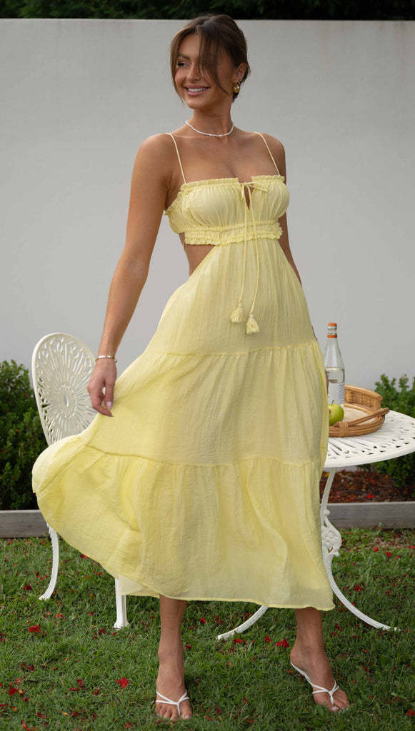 Sexy Sleeveless Long Summer Dresses-Dresses-Yellow-S-Free Shipping at meselling99