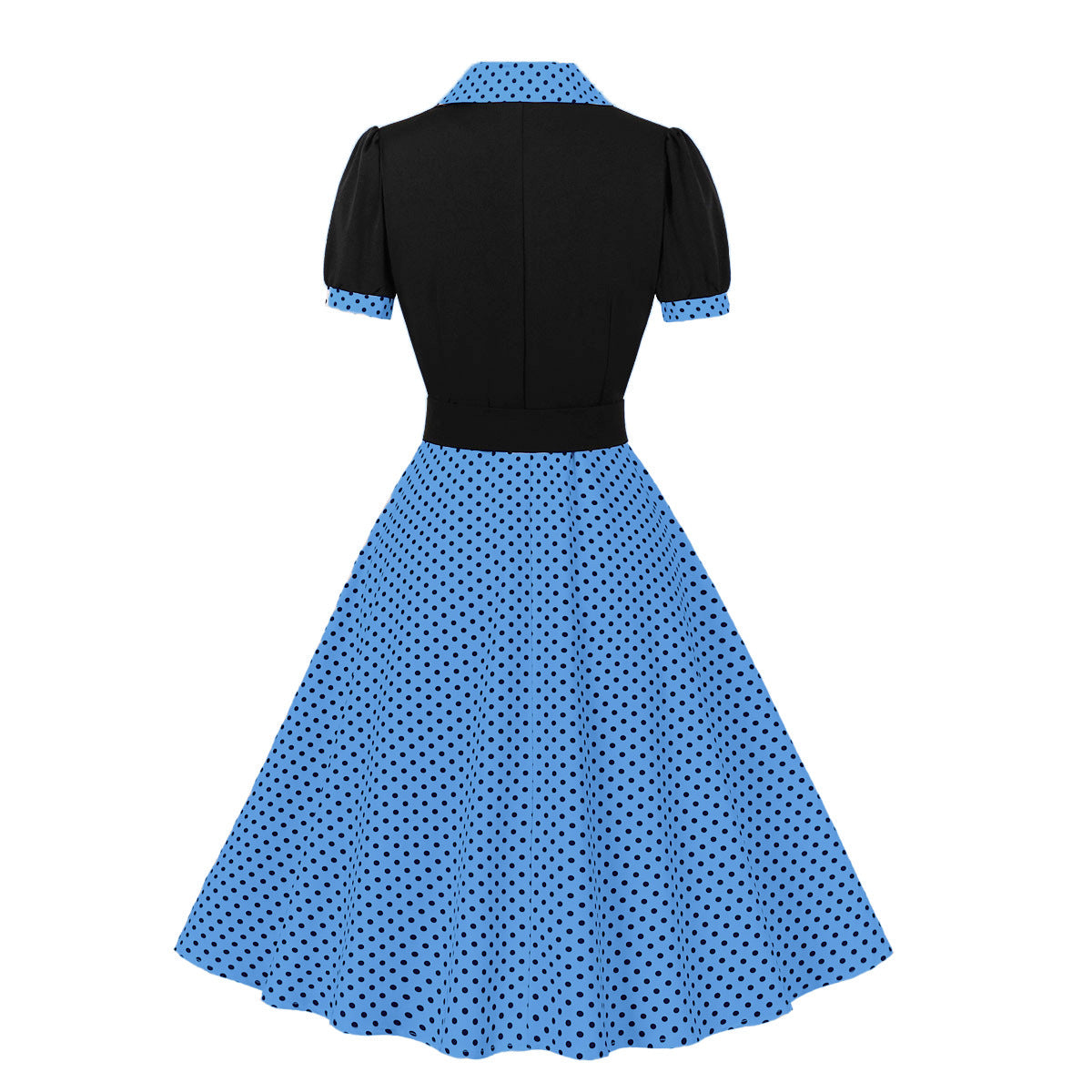 Vintage Polk Dot Short Sleeves Dresses-Dresses-Free Shipping at meselling99