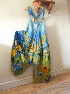 Casual Summer Floral Print Jumpsuits-Jumpsuits & Rompers-3-S-Free Shipping at meselling99