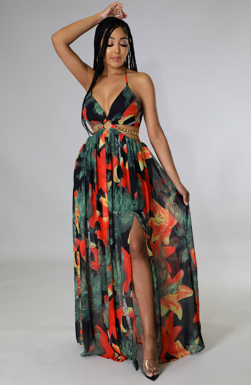 Sexy Halter Plus Sizes Summer Long Dresses-Dresses-Free Shipping at meselling99