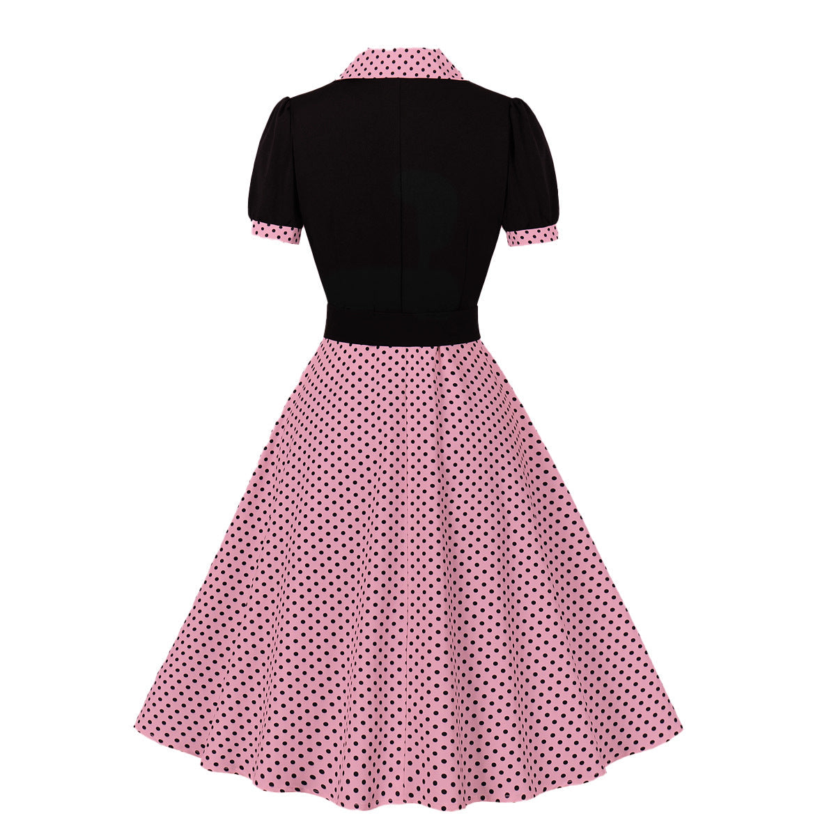 Vintage Polk Dot Short Sleeves Dresses-Dresses-Free Shipping at meselling99