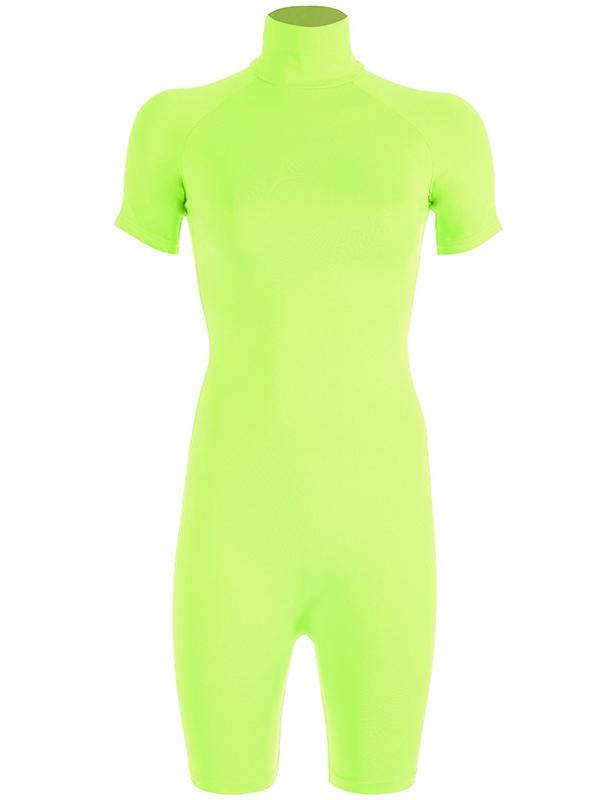High-neck Slim Fluorescent Powder Sports Rompers-Rompers-Free Shipping at meselling99