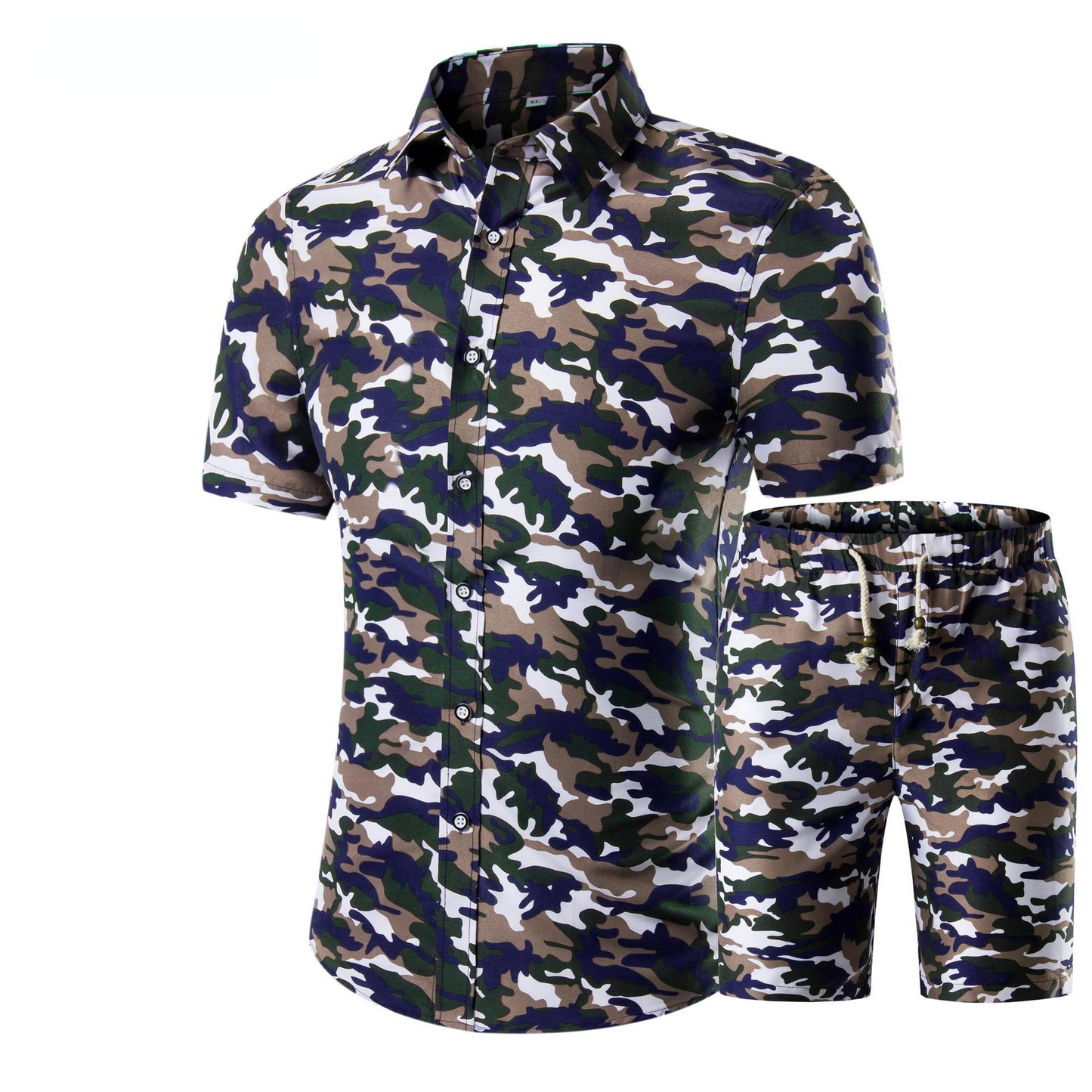 Summer Plus Sizes Short Sleeves T Shirts and Pants Sets for Men-Shirts & Tops-DC11-M-Free Shipping at meselling99