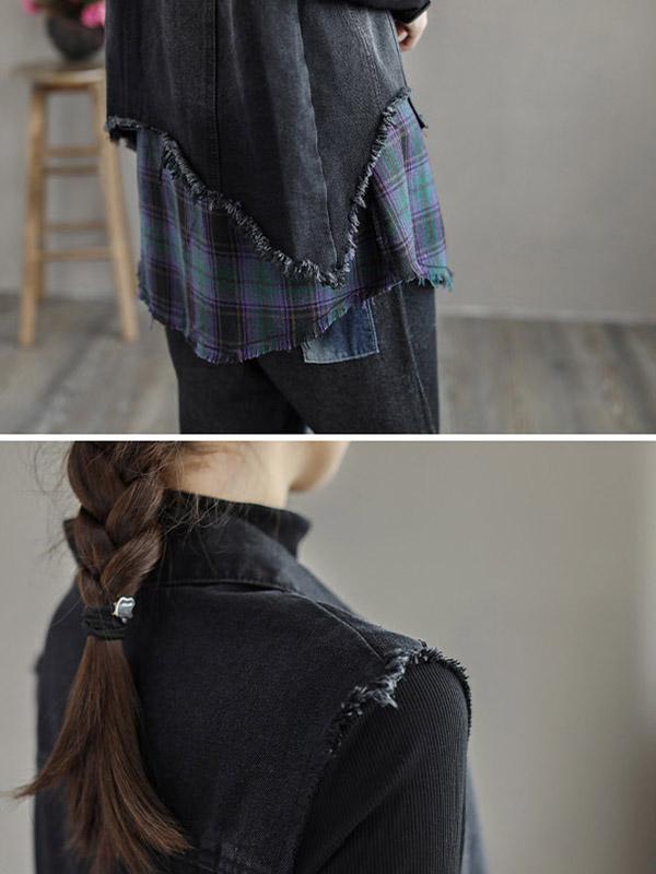 Vintage Fringed Denim Split-Joint Vest-Outwears-SAME AS PICTURE-FREE SIZE-Free Shipping at meselling99