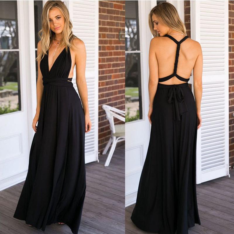 Sexy Black Cross Back Evening Party Dresses-Sexy Dresses-Black-S-Free Shipping at meselling99