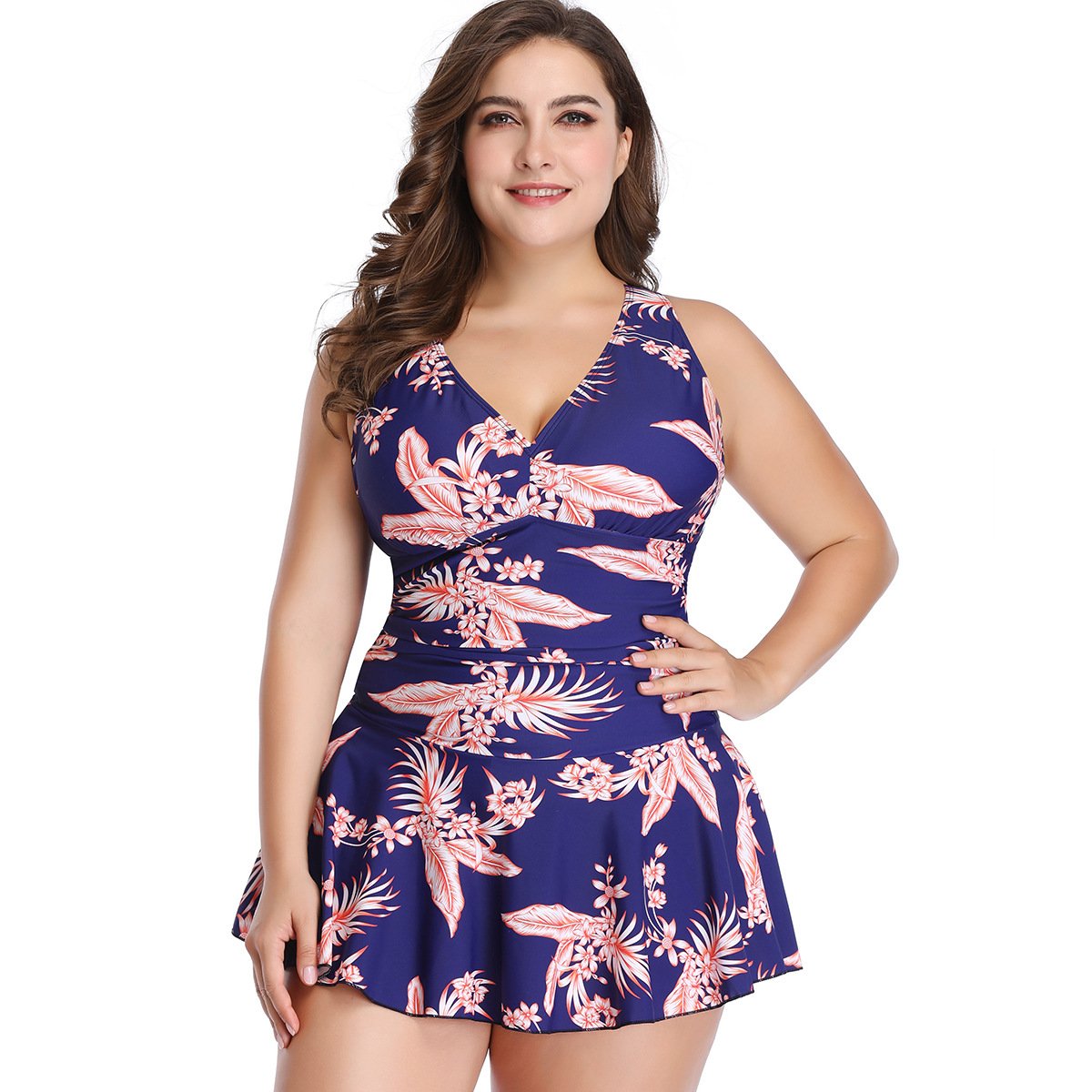 Plus Size Floral Print Hot Spring Swimwear--Free Shipping at meselling99