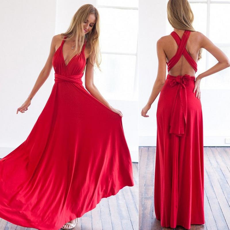 Sexy Black Cross Back Evening Party Dresses-Sexy Dresses-Red-S-Free Shipping at meselling99