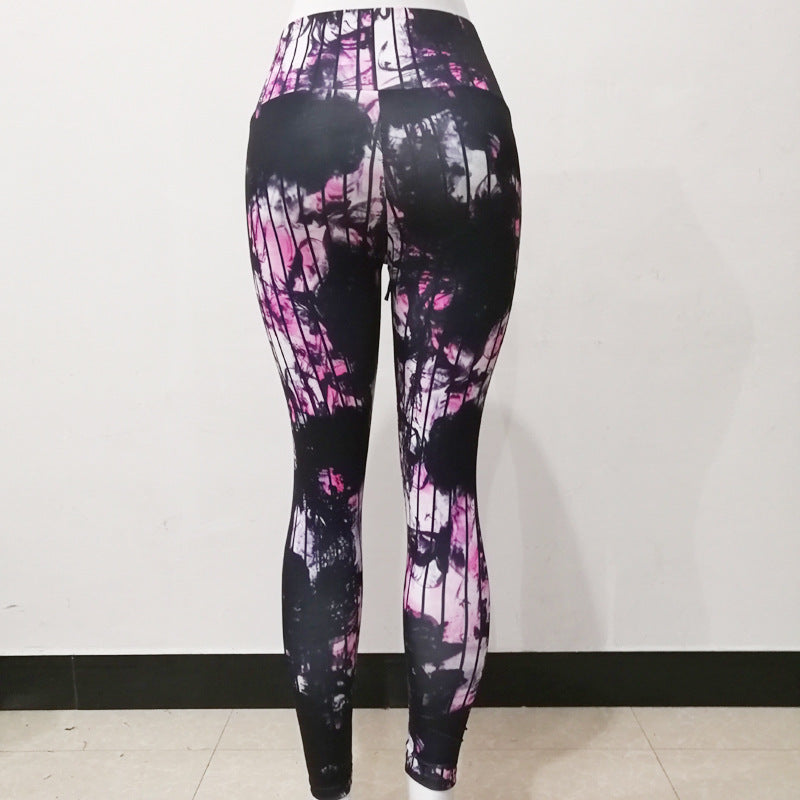 Sexy Abstract Striped High Waist Yoga Leggings-Leggings-Free Shipping at meselling99