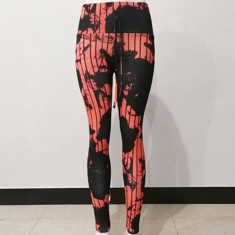 Sexy Abstract Striped High Waist Yoga Leggings-Leggings-Free Shipping at meselling99