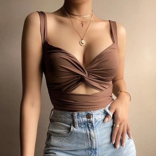 Summer Sexy Button Backless Crop Tops--Free Shipping at meselling99