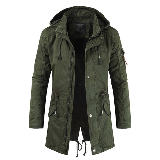 Winter Men Jacket Overcoat-Men's Outerwear-Army Green-M-Free Shipping at meselling99
