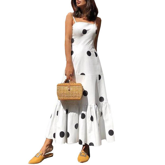 Sexy Strapless Dot Print Dresses-Mini Dresses-White-S-Free Shipping at meselling99