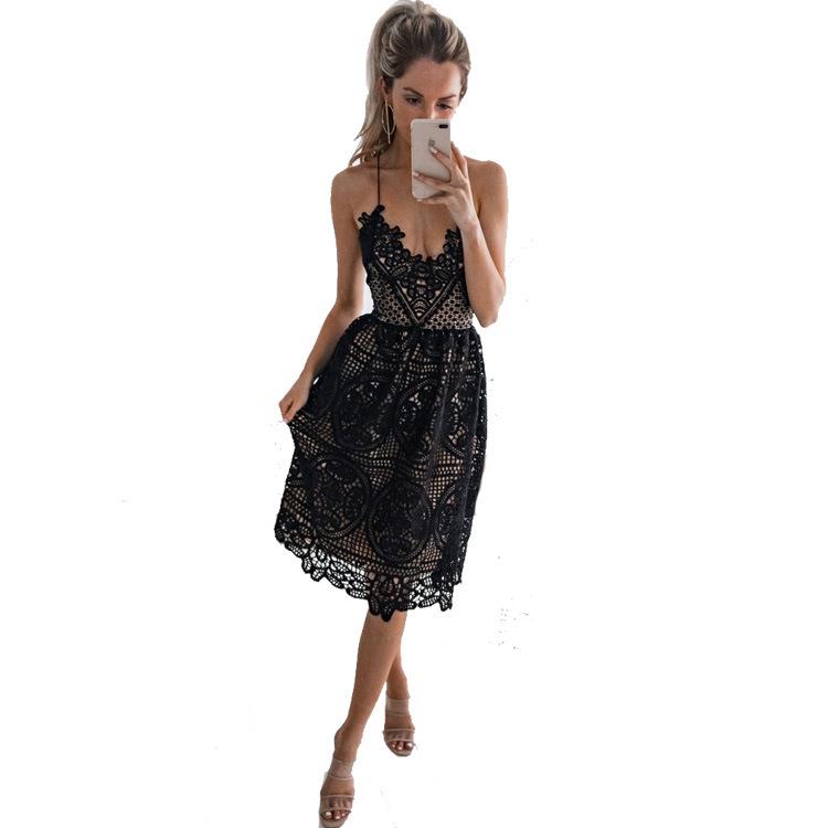 Women Lace Backless Short Dresses-Sexy Dresses-Free Shipping at meselling99