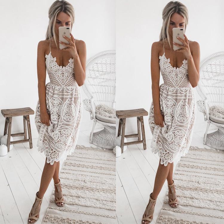 Women Lace Backless Short Dresses-Sexy Dresses-Free Shipping at meselling99