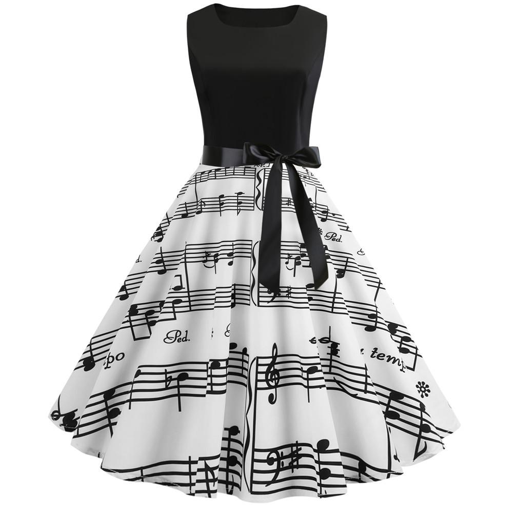 Summer Women Musical Not Sleeveless Dresses-1-S-Free Shipping at meselling99