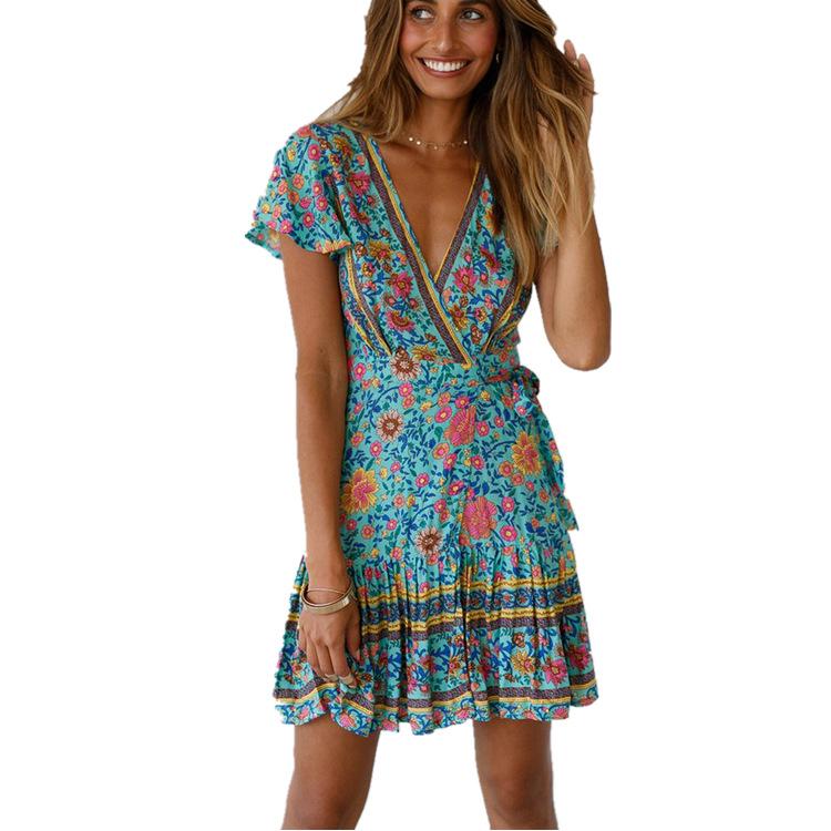 Summer Beach Bohemian Short Dresses-Mini Dresses-Free Shipping at meselling99