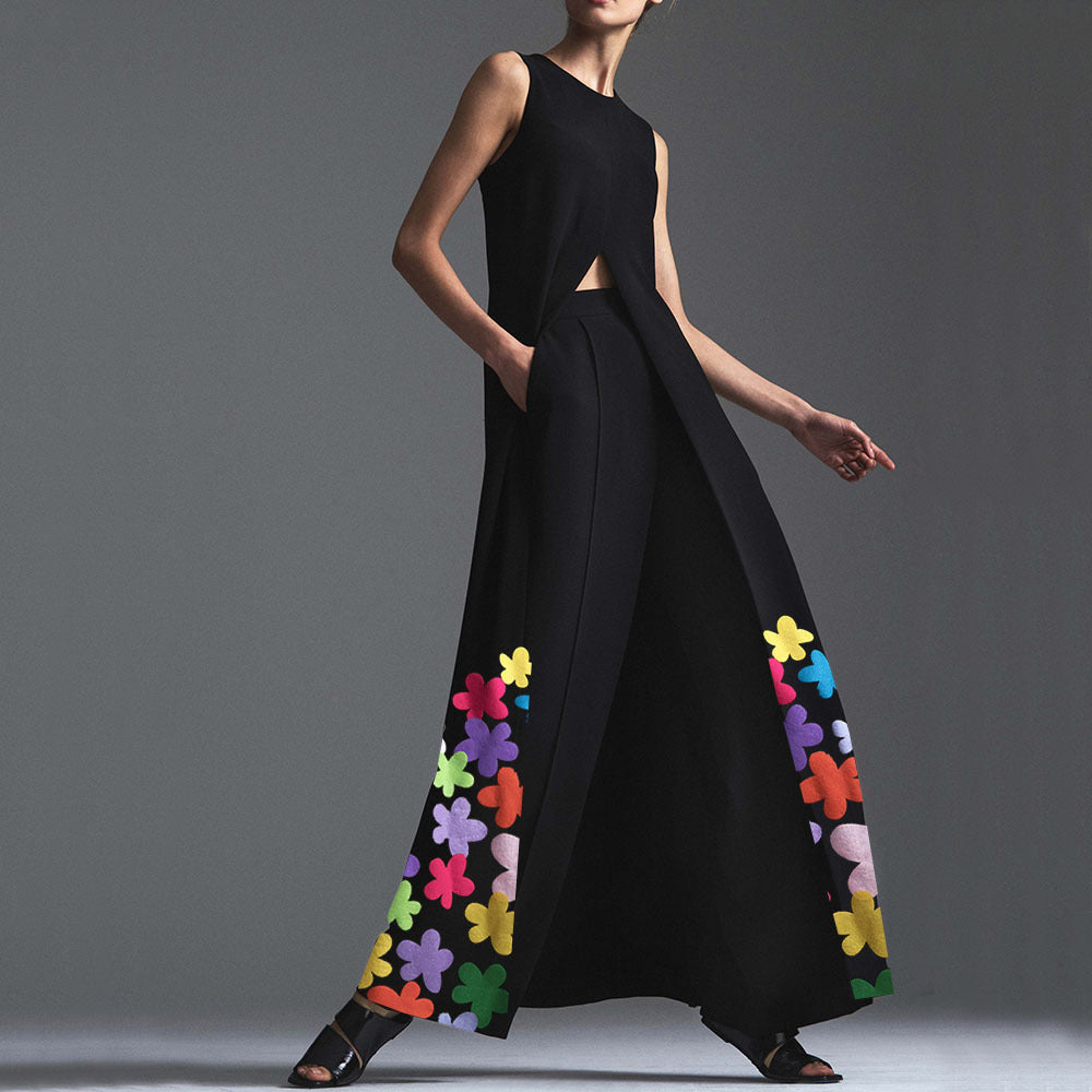 Classy Foral Print Long Dresses-Maxi Dresses-Black-S-Free Shipping at meselling99