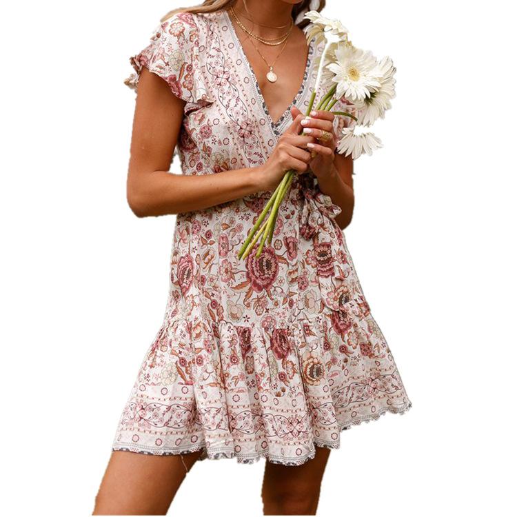 Summer Beach Bohemian Short Dresses-Mini Dresses-Free Shipping at meselling99