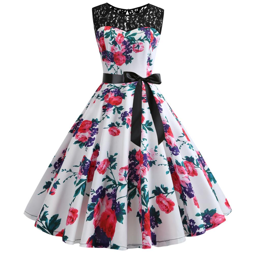 Summer Vintage Dot Print Sleeveless Dresses-4-S-Free Shipping at meselling99