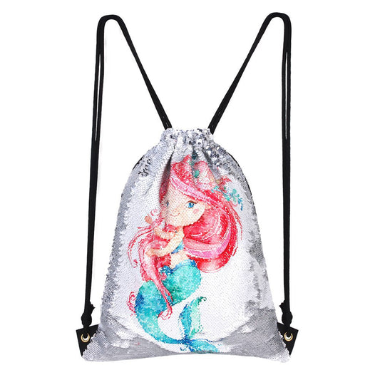 Mermaid Design Sequin Casual Rucksack Backpack-Silver-45*35cm-Free Shipping at meselling99