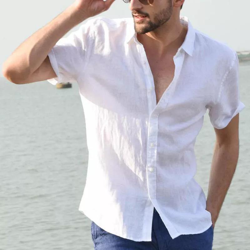 Men Plus Sizes Summer Short Sleeves T-shirts-Men Tops-White-S-Free Shipping at meselling99