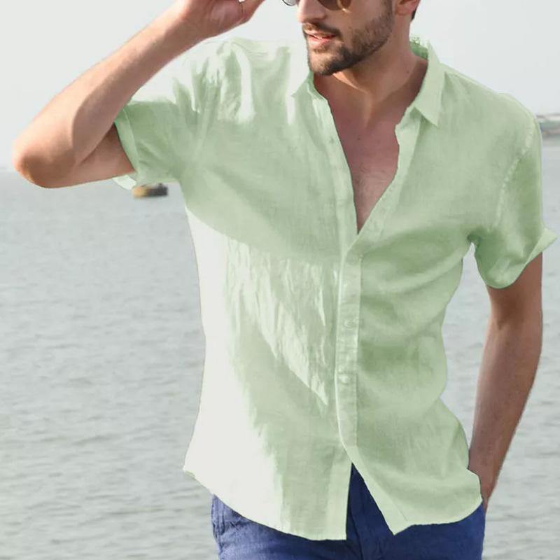 Men Plus Sizes Summer Short Sleeves T-shirts-Men Tops-Green-S-Free Shipping at meselling99
