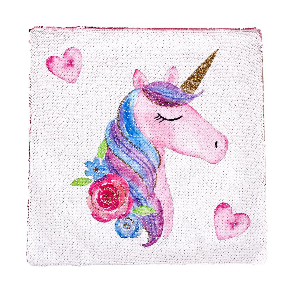 Unicorn Sequin Rotatable Pillow Case--Free Shipping at meselling99