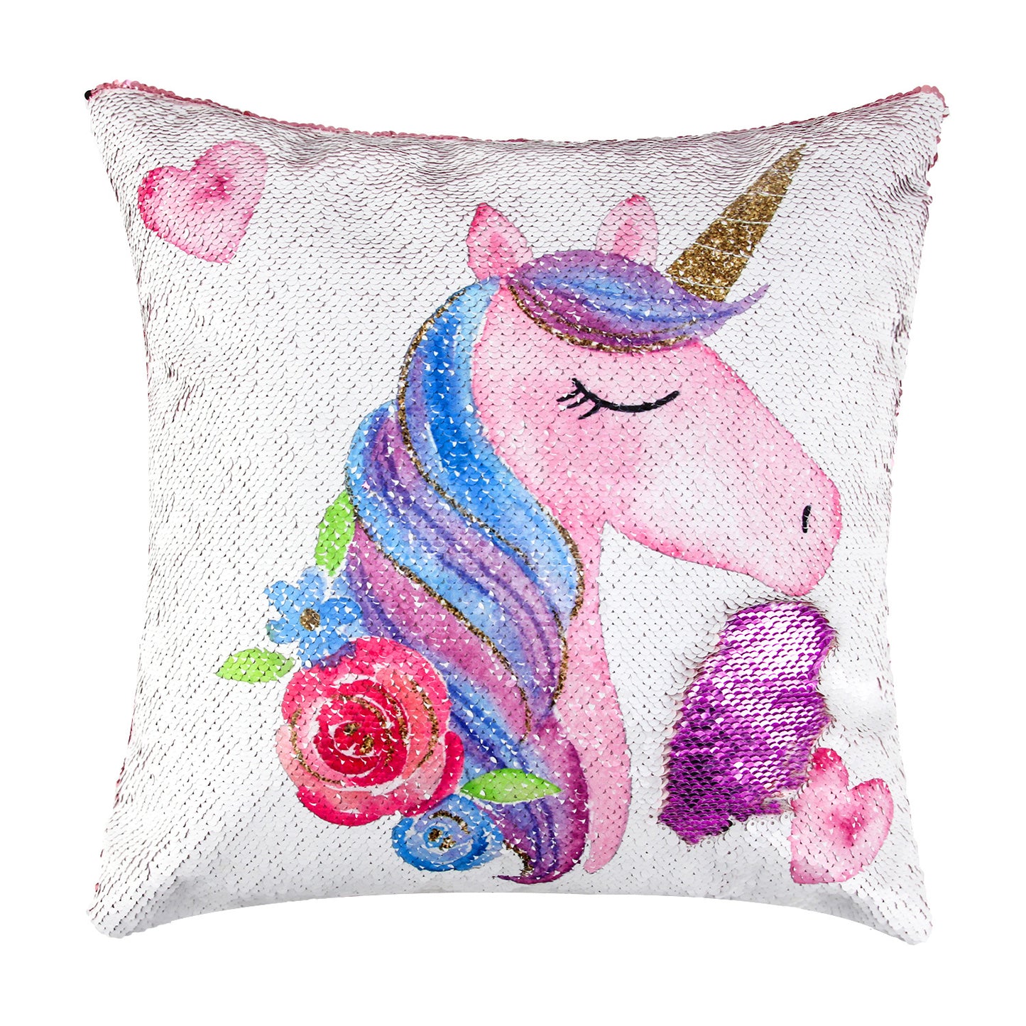 Unicorn Sequin Rotatable Pillow Case--Free Shipping at meselling99