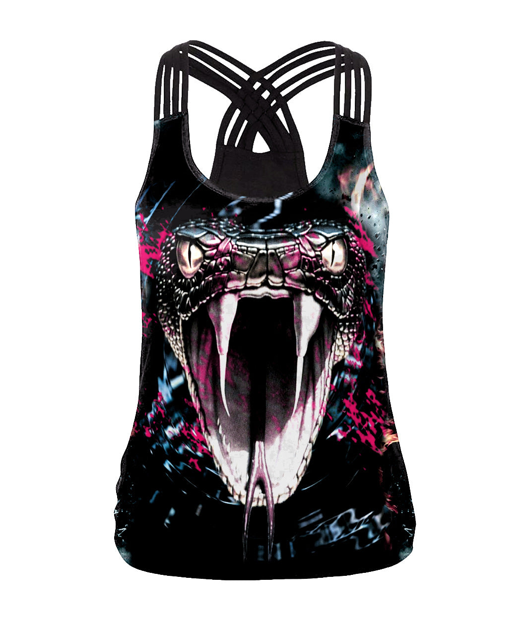 Halloween 3d Horrible Human Skeleton Tank Tops for Women-Shirts & Tops-B104-051-S-Free Shipping at meselling99