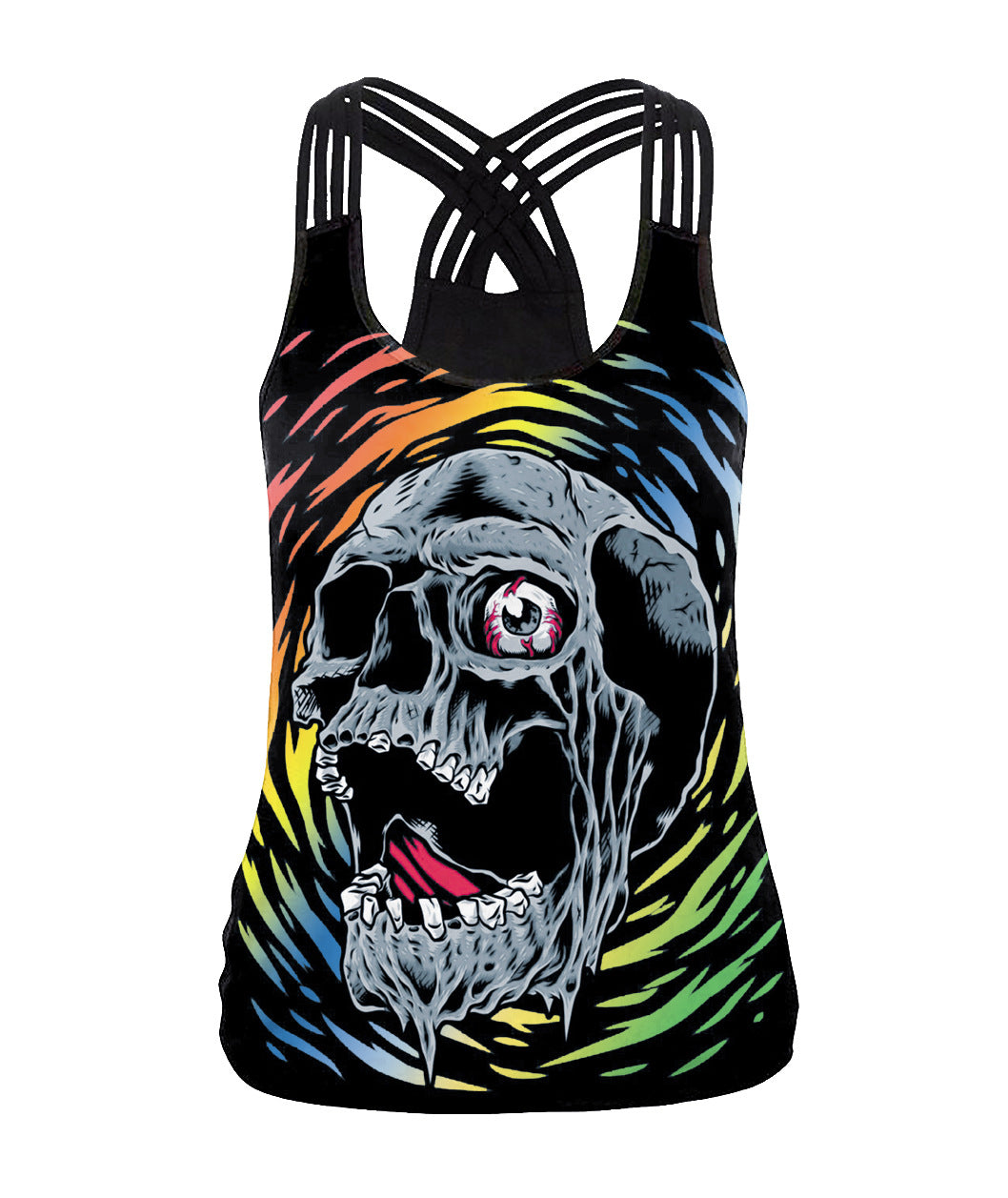 Halloween 3d Horrible Human Skeleton Tank Tops for Women-Shirts & Tops-B104-055-S-Free Shipping at meselling99