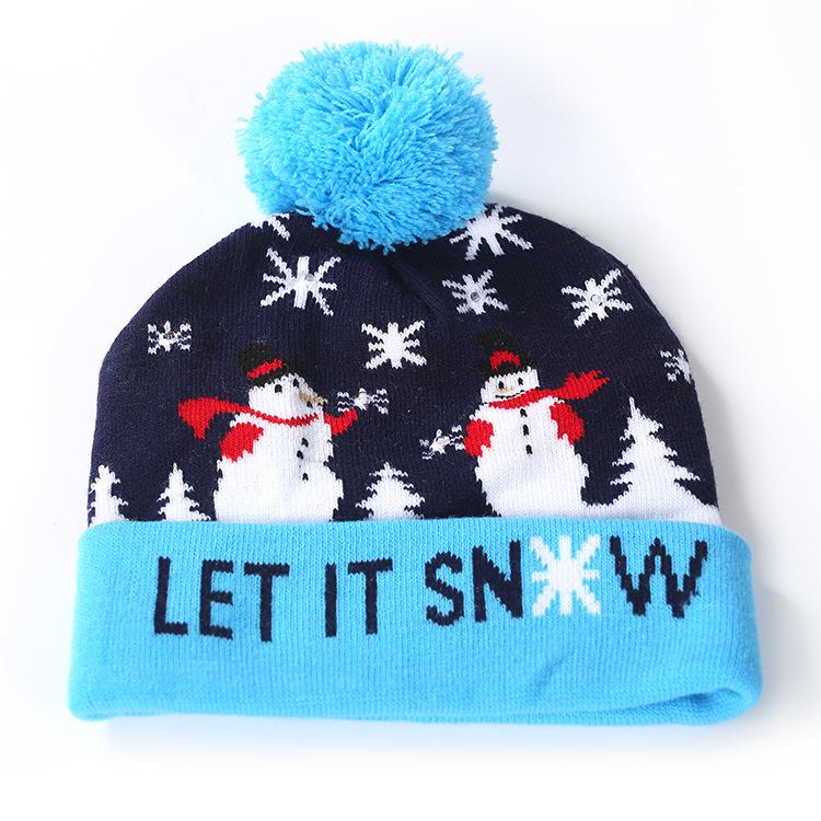 Merry Christmas Kntting Colorful Hats for Kids&Adult-Hats-Let it Snow-One Size(Elastic for Kids&Adult)-Free Shipping at meselling99