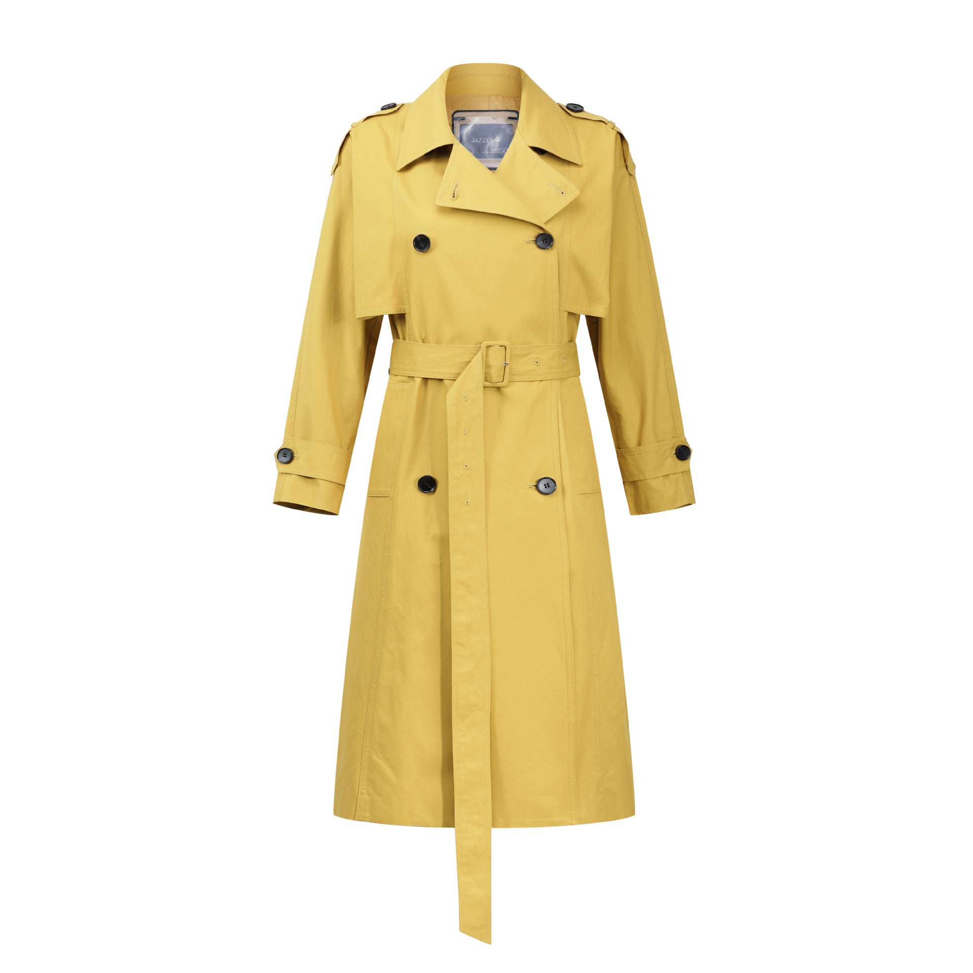 Elegant Fall Women Wind Break Long Overcoats-Coats & Jackets-Yellow-S-Free Shipping at meselling99