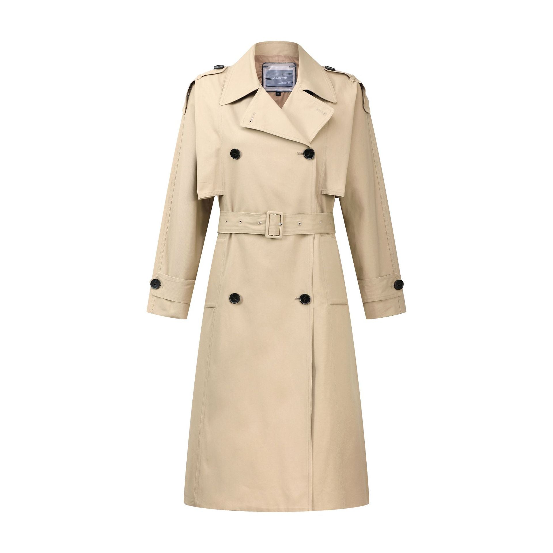Elegant Fall Women Wind Break Long Overcoats-Coats & Jackets-Khaki-S-Free Shipping at meselling99