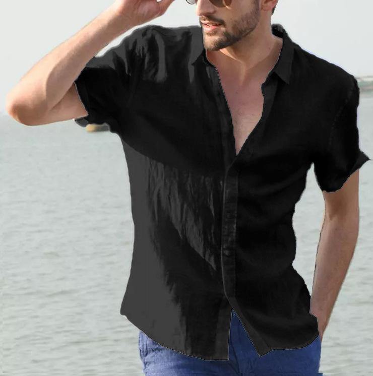 Men Plus Sizes Summer Short Sleeves T-shirts-Men Tops-Black-S-Free Shipping at meselling99