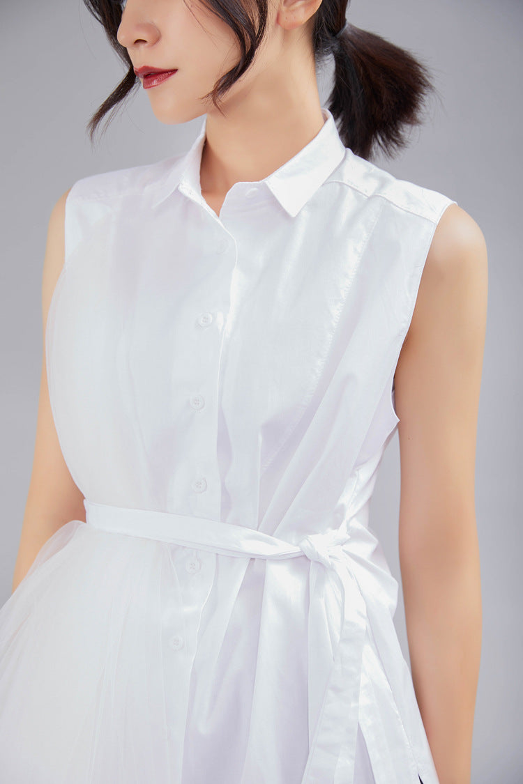 Designed Summer Irregular Tulle Sleeves Shirts Dresses-Dresses-Free Shipping at meselling99