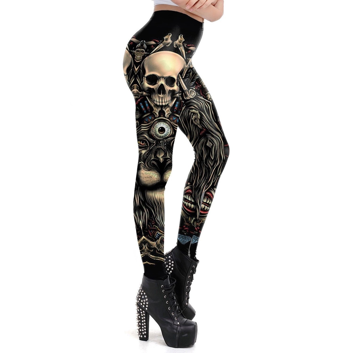 3D Human Skeleton Halloween Leggings for Women-Pants-KDK1966-S-Free Shipping at meselling99