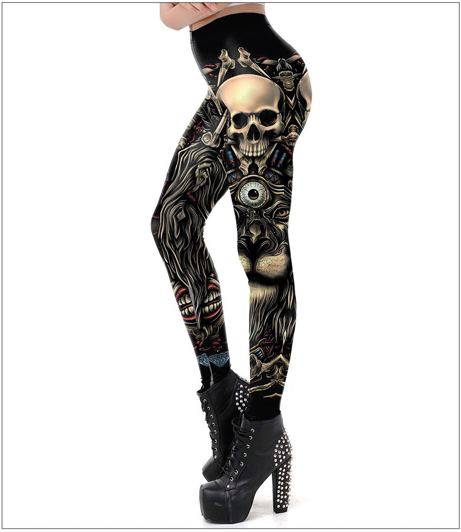 3D Human Skeleton Halloween Leggings for Women-Pants-Free Shipping at meselling99
