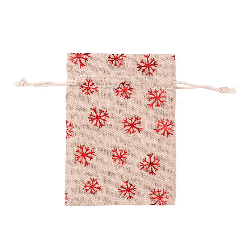 Christmas Linen String Closure Storage Bags 50pcs/Set-Gift Bags-G-13*18cm-Free Shipping at meselling99
