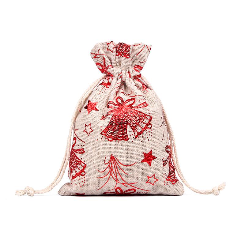 Christmas Linen String Closure Storage Bags 50pcs/Set-Gift Bags-I-13*18cm-Free Shipping at meselling99
