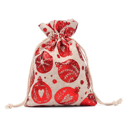 Christmas Linen String Closure Storage Bags 50pcs/Set-Gift Bags-H-13*18cm-Free Shipping at meselling99
