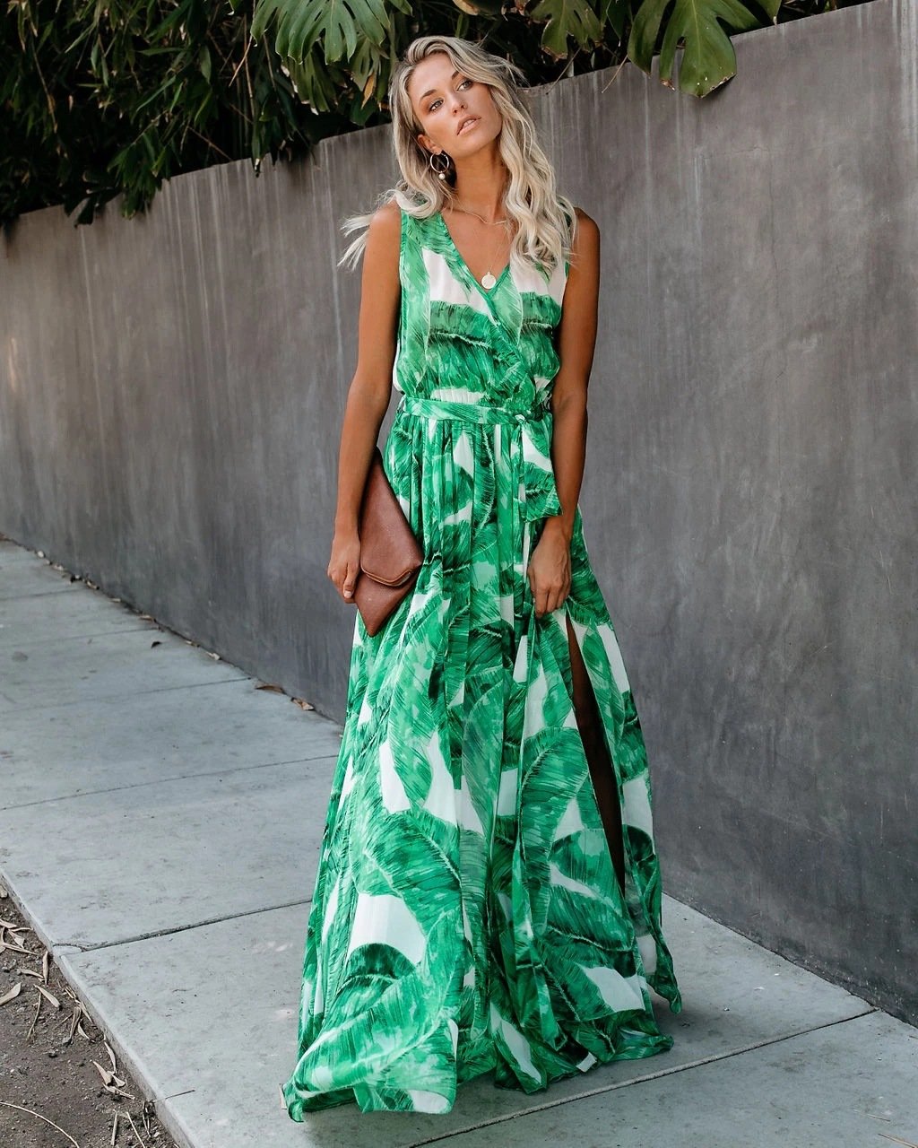 Green Sexy Women Sleeveless Long Maxi Dresses-Maxi Dreses-The same as picture-S-Free Shipping at meselling99