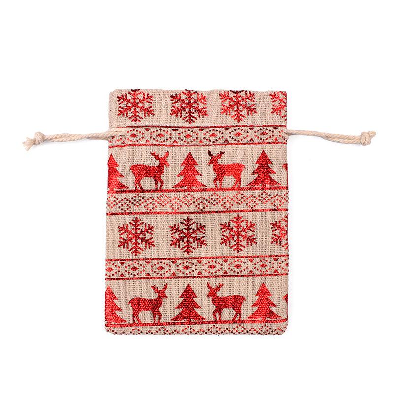 Christmas Linen String Closure Storage Bags 50pcs/Set-Gift Bags-A-13*18cm-Free Shipping at meselling99